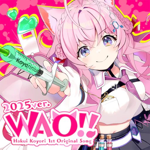 Official WAO!!(2025 ver.) jacket copied from the hololive Dreams catalog for identification; rights remain with the respective owners. Official catalog jacket for WAO!!(2025 ver.)