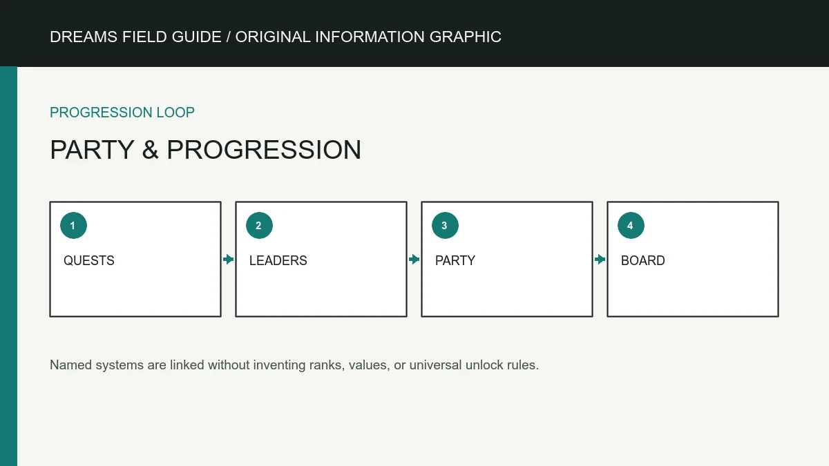 Original information graphic for Party, leaders and progression.