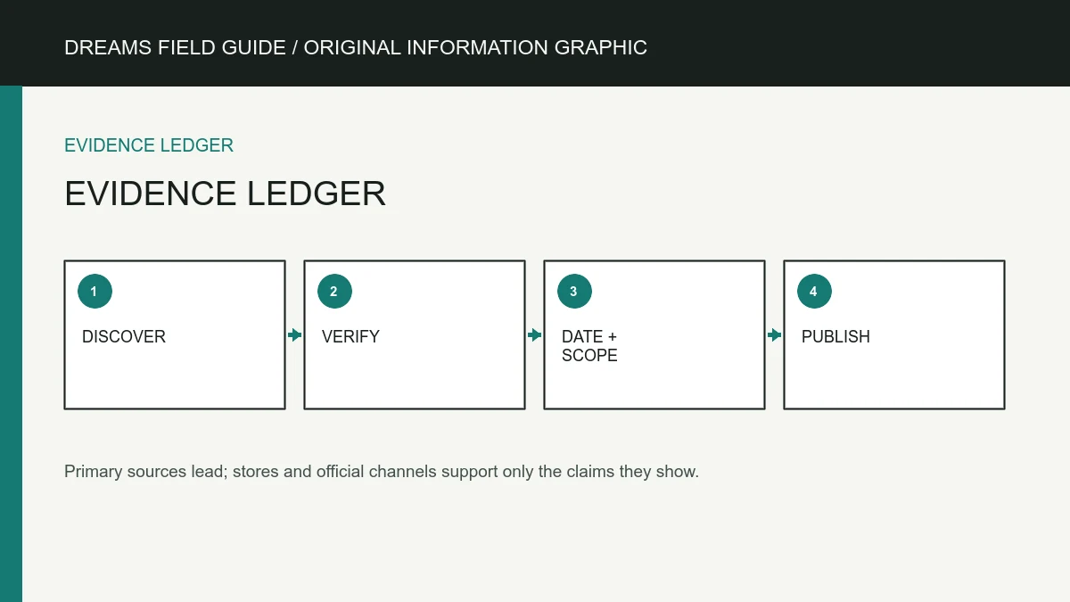 Original information graphic for Sources and review policy.